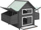vidaXL - Kippenhok - 150x96x110 - cm - massief - vurenhout - grijs - en - wit