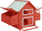 vidaXL - Kippenhok - 152x96x110 - cm - massief - vurenhout - rood - en - wit