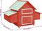 vidaXL - Kippenhok - 152x96x110 - cm - massief - vurenhout - rood - en - wit