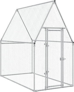 vidaXL - Kippenhok - 200x100x190 - cm - gegalvaniseerd - staal - zilverkleurig