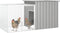 vidaXL - Kippenhok - 200x91x100 - cm - gegalvaniseerd - staal - grijs