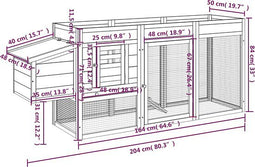 vidaXL-Kippenhok-204x50x84-cm-massief-grenenhout-mokkakleurig