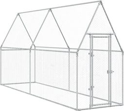 vidaXL - Kippenhok - 400x100x190 - cm - gegalvaniseerd - staal - zilverkleurig