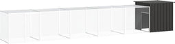 vidaXL - Kippenhok - 600x91x100 - cm - gegalvaniseerd - staal - antracietkleurig