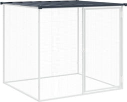 vidaXL - Kippenhok - met - dak - 103x98x90 - cm - gegalvaniseerd - staal - antraciet