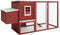 vidaXL - Kippenhok - met - nachthok - hout - rood