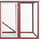 vidaXL - Kippenhok - met - nachthok - hout - rood