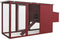 vidaXL - Kippenhok - met - nachthok - hout - rood