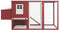 vidaXL - Kippenhok - met - nachthok - hout - rood