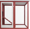 vidaXL - Kippenhok - met - nachthok - hout - rood