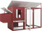 vidaXL - Kippenhok - met - nachthok - hout - rood
