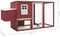 vidaXL - Kippenhok - met - nachthok - hout - rood