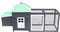 vidaXL - Kippenhok - met - nestkast - 190x72x102 - massief - vurenhout - grijs
