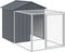 vidaXL - Kippenhok - met - ren - 117x201x123 - cm - gegalvaniseerd - staal - antraciet
