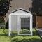 vidaXL - Kippenhok - met - ren - 117x201x123 - cm - gegalvaniseerd - staal - grijs