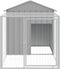 vidaXL - Kippenhok - met - ren - 117x201x123 - cm - gegalvaniseerd - staal - grijs