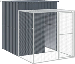 vidaXL - Kippenhok - met - ren - 165x251x181 - cm - gegalvaniseerd - staal - antraciet