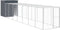 vidaXL - Kippenhok - met - ren - 165x863x181 - cm - gegalvaniseerd - staal - antraciet
