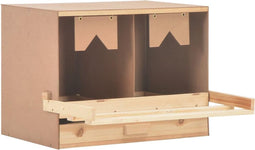 vidaXL - Kippenlegkast - 2 - compartimenten - 63x40x45 - cm - massief - grenenhout