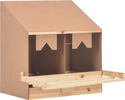 vidaXL - Kippenlegkast - 2 - compartimenten - 63x40x65 - cm - massief - grenenhout