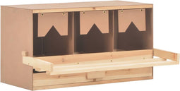 vidaXL - Kippenlegkast - 3 - compartimenten - 72x33x38 - cm - massief - grenenhout