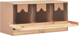 vidaXL - Kippenlegkast - 3 - compartimenten - 96x40x45 - cm - massief - grenenhout