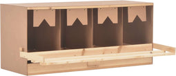 vidaXL - Kippenlegkast - 4 - compartimenten - 106x40x45 - cm - massief - grenenhout