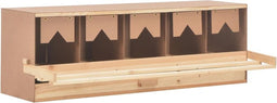 vidaXL - Kippenlegkast - 5 - compartimenten - 117x33x38 - cm - massief - grenenhout