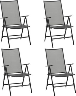 vidaXL - Klapstoelen - mesh - 4 - st - staal - antraciet