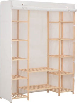 vidaXL - Kledingkast - 135x40x170 - cm - stof - wit