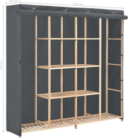 vidaXL - Kledingkast - 173x40x170 - cm - stof - grijs
