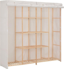 vidaXL - Kledingkast - 173x40x170 - cm - stof - wit