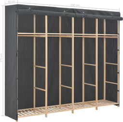 vidaXL - Kledingkast - 200x40x170 - cm - stof - grijs