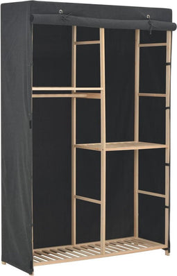vidaXL - Kledingkast - 3-laags - 110x40x170 - cm - stof - grijs