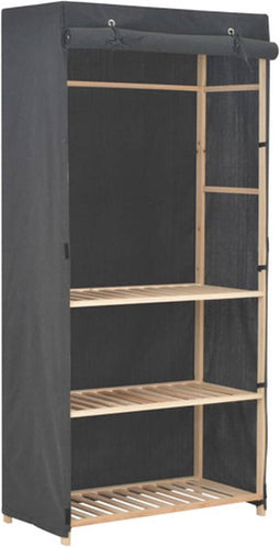 vidaXL - Kledingkast - 3-laags - 79x40x170 - cm - stof - grijs