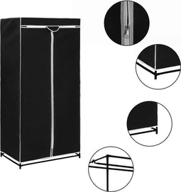vidaXL - Kledingkast - 75x50x160 - cm - zwart