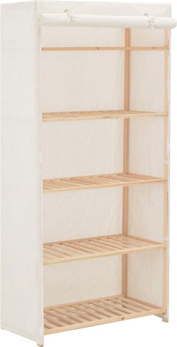 vidaXL - Kledingkast - 79x40x170 - cm - stof - wit