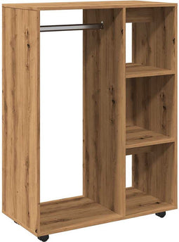 vidaXL - Kledingkast - 80x40x110 - cm - bewerkt - hout - artisanaal - eikenkleur
