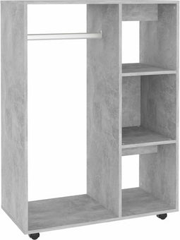vidaXL - Kledingkast - 80x40x110 - cm - bewerkt - hout - betongrijs