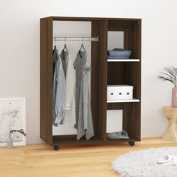 vidaXL - Kledingkast - 80x40x110 - cm - bewerkt - hout - bruin - eikenkleur