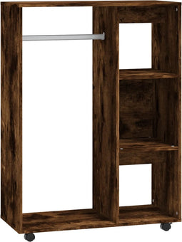 vidaXL - Kledingkast - 80x40x110 - cm - bewerkt - hout - gerookt - eikenkleurig
