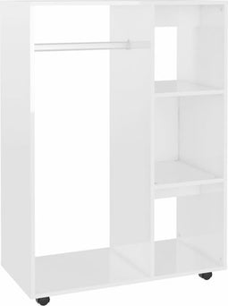 vidaXL - Kledingkast - 80x40x110 - cm - bewerkt - hout - hoogglans - wit