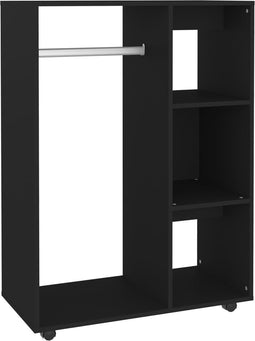 vidaXL - Kledingkast - 80x40x110 - cm - bewerkt - hout - zwart