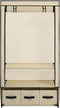 vidaXL - Kledingkast - 87x49x159 - cm - stof - crème