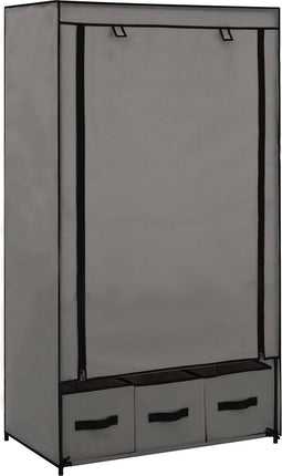 vidaXL - Kledingkast - 87x49x159 - cm - stof - grijs