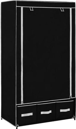 vidaXL - Kledingkast - 87x49x159 - cm - stof - zwart
