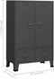 vidaXL - Kledingkast - industrieel - 67x35x107 - cm - staal - antracietkleurig