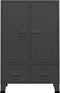 vidaXL - Kledingkast - industrieel - 67x35x107 - cm - staal - antracietkleurig