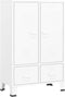 vidaXL - Kledingkast - industrieel - 67x35x107 - cm - staal - wit