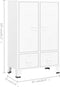 vidaXL - Kledingkast - industrieel - 67x35x107 - cm - staal - wit